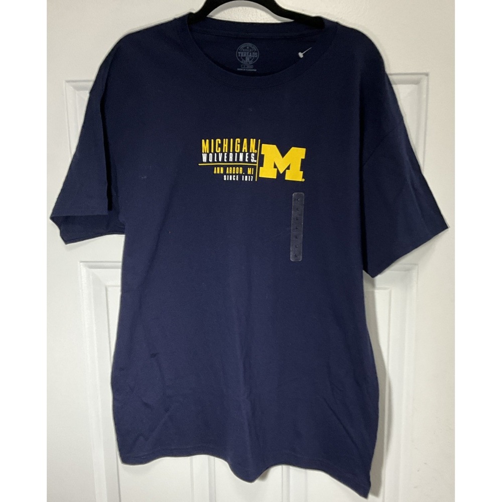 Rivalry Threads Michigan Wolverines Football Blue Shirt Men's Large
